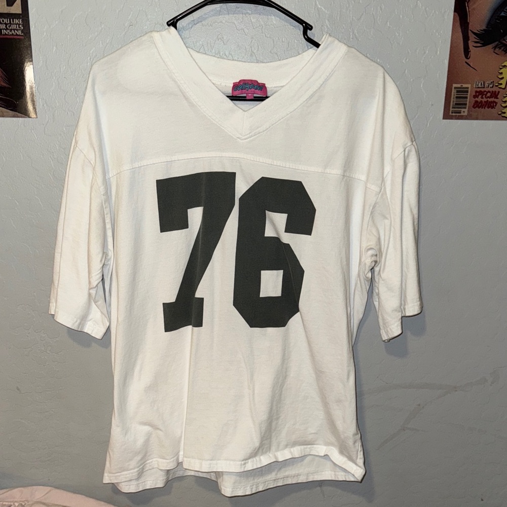 Edikted White and Black Jersey Top